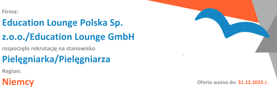 Zapoznaj się z oferta pracy: Education Lounge Polska Sp. z.o.o./Education Lounge GmbH rozpoczęło rekrutację na stanowisko Pielęgniarka/Pielęgniarza 